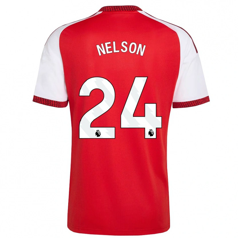 Danxen Homem Camisola Reiss Nelson #24 Vermelho Branco Preto Principal 2026/27 Camisa Brasil