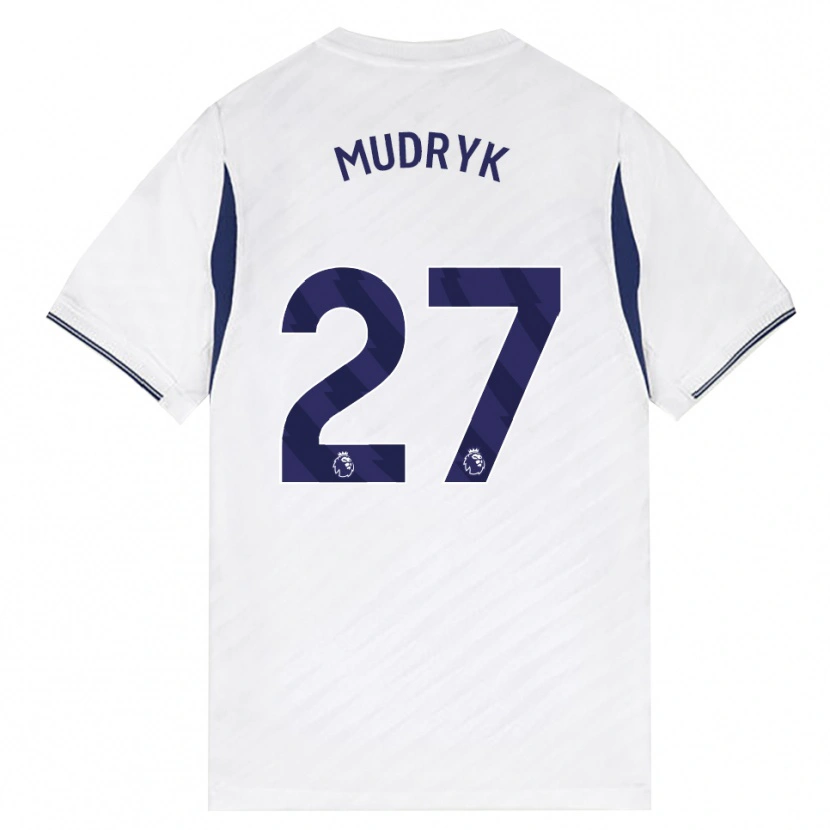 Danxen Homem Camisola Mykhaylo Mudryk #27 Branco Vermelho Roxo Principal 2026/27 Camisa Brasil