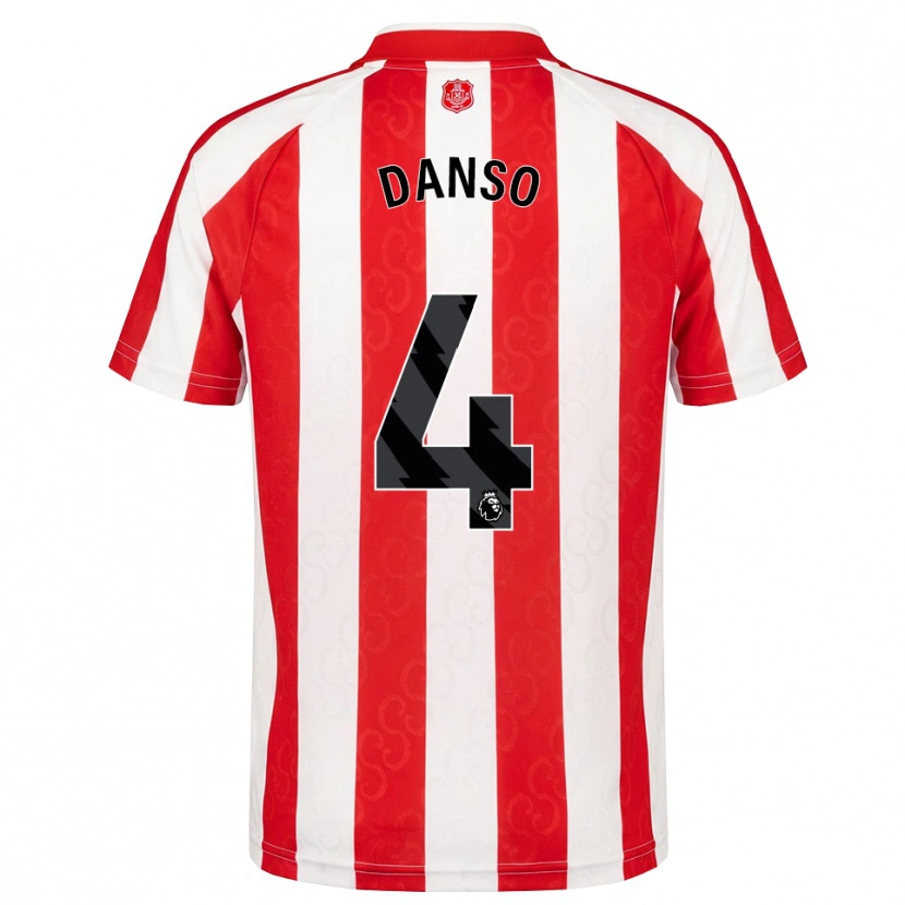 Danxen Homem Camisola Kevin Danso #4 Vermelho Branco Preto Principal 2026/27 Camisa Brasil