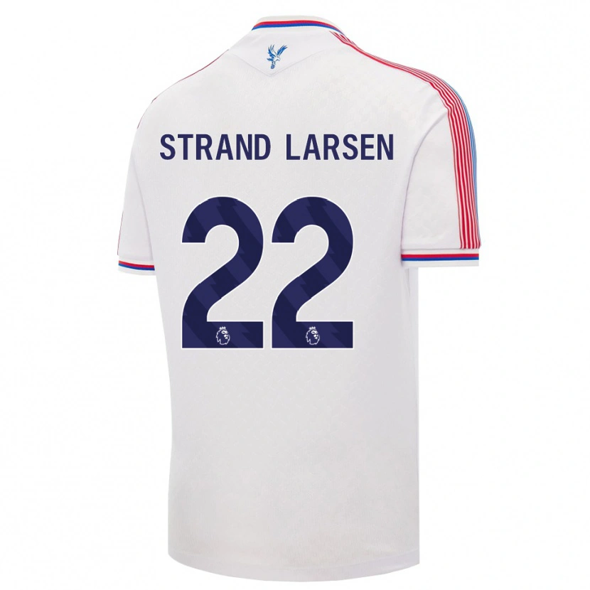 Danxen Homem Camisola Jørgen Strand Larsen #22 Branco Vermelho Azul Principal 2026/27 Camisa Brasil