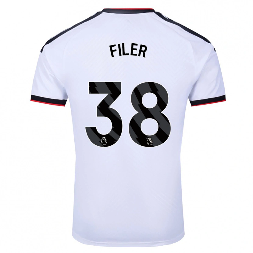 Danxen Homem Camisola Maddie Filer #38 Branco Preto Vermelho Principal 2026/27 Camisa Brasil