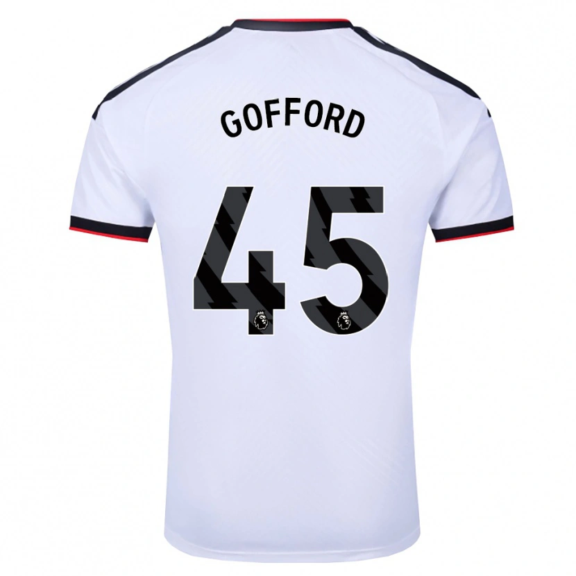 Danxen Homem Camisola Oliver Gofford #45 Branco Preto Vermelho Principal 2026/27 Camisa Brasil
