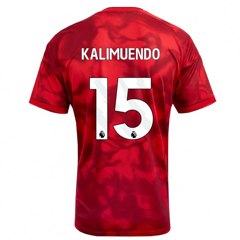 Danxen Homem Camisola Arnaud Kalimuendo #15 Crimson Branco Principal 2026/27 Camisa Brasil