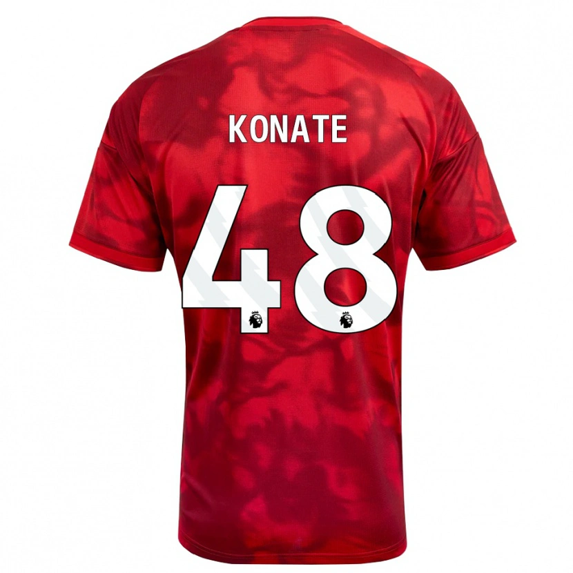 Danxen Homem Camisola Ateef Konaté #48 Crimson Branco Principal 2026/27 Camisa Brasil