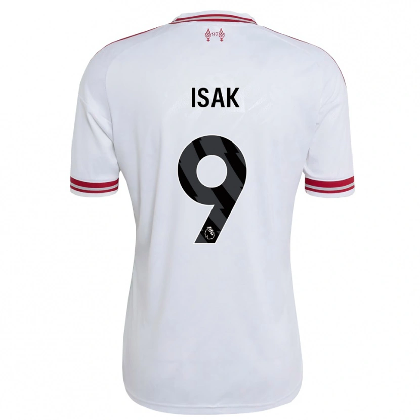 Danxen Homem Camisola Alexander Isak #9 Vermelho Branco Alternativa 2026/27 Camisa Brasil