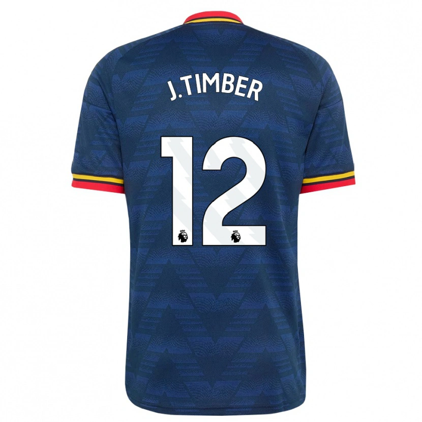 Danxen Homem Camisola Jurriën Timber #12 Midnightblue Amarelo Vermelho Alternativa 2026/27 Camisa Brasil