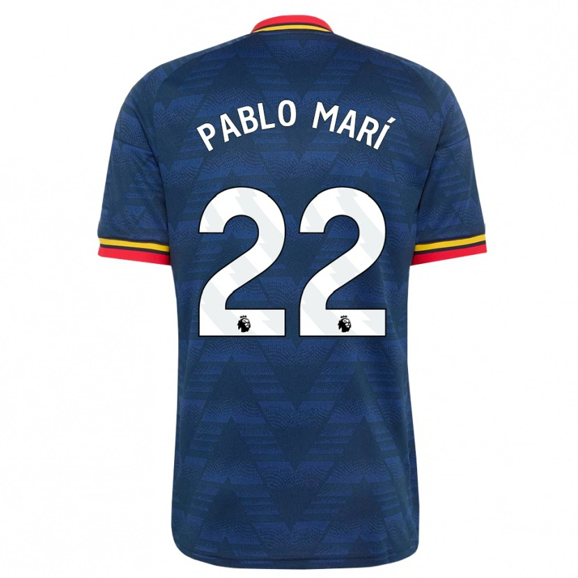 Danxen Homem Camisola Pablo Mari #22 Midnightblue Amarelo Vermelho Alternativa 2026/27 Camisa Brasil