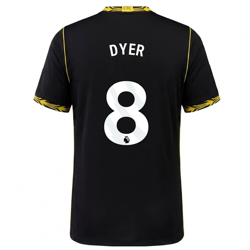 Danxen Homem Camisola Kiano Dyer #8 Preto Amarelo Alternativa 2026/27 Camisa Brasil