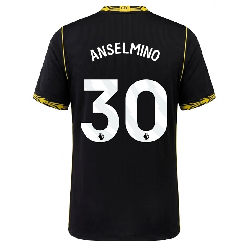 Danxen Homem Camisola Aarón Anselmino #30 Preto Amarelo Alternativa 2026/27 Camisa Brasil