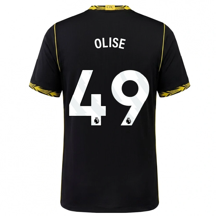 Danxen Homem Camisola Richard Olise #49 Preto Amarelo Alternativa 2026/27 Camisa Brasil