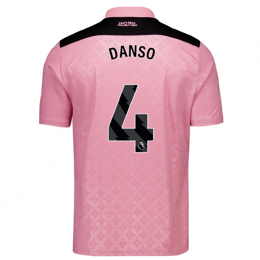 Danxen Homem Camisola Kevin Danso #4 Lightpink Preto Alternativa 2026/27 Camisa Brasil