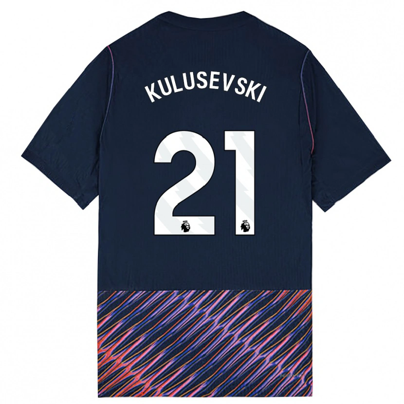 Danxen Homem Camisola Dejan Kulusevski #21 Azul Real Branco Alternativa 2026/27 Camisa Brasil