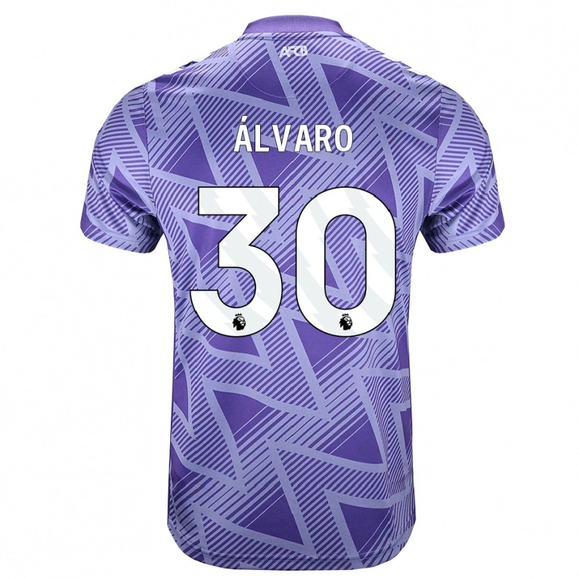 Danxen Homem Camisola Álvaro Rodríguez #30 Palevioletred Branco Alternativa 2026/27 Camisa Brasil