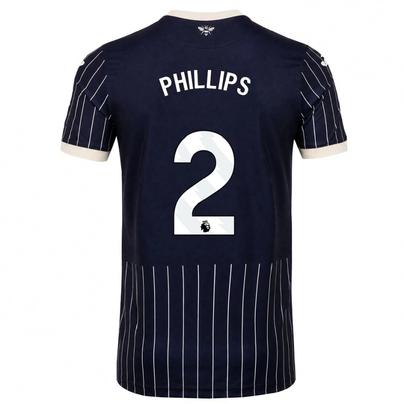 Danxen Homem Camisola Maddie Phillips #2 Preto Branco Alternativa 2026/27 Camisa Brasil