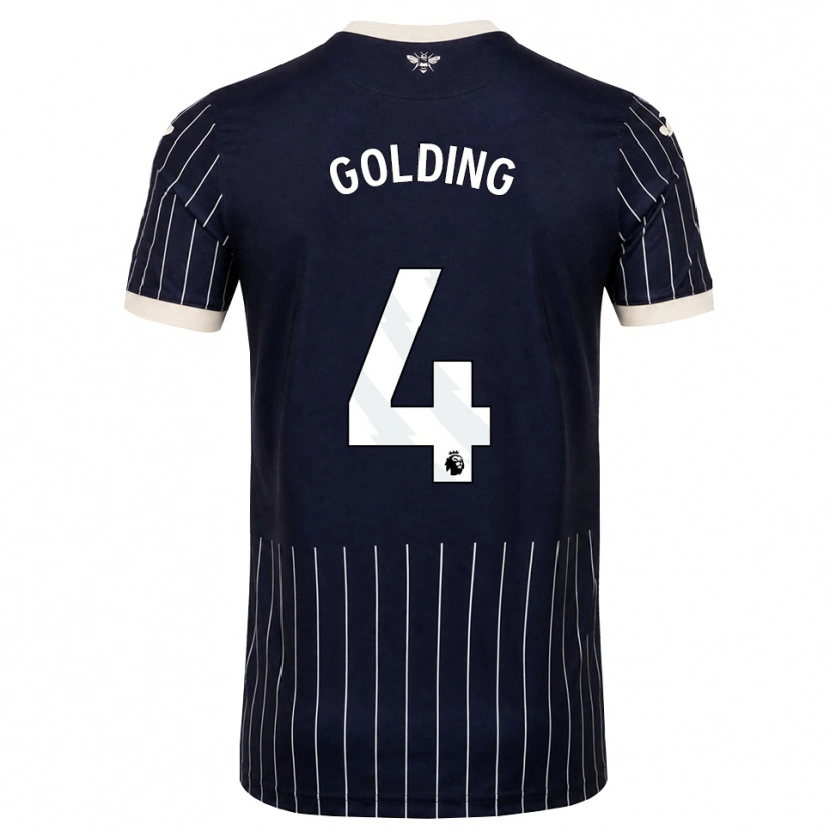 Danxen Homem Camisola Aidan Golding #4 Preto Branco Alternativa 2026/27 Camisa Brasil