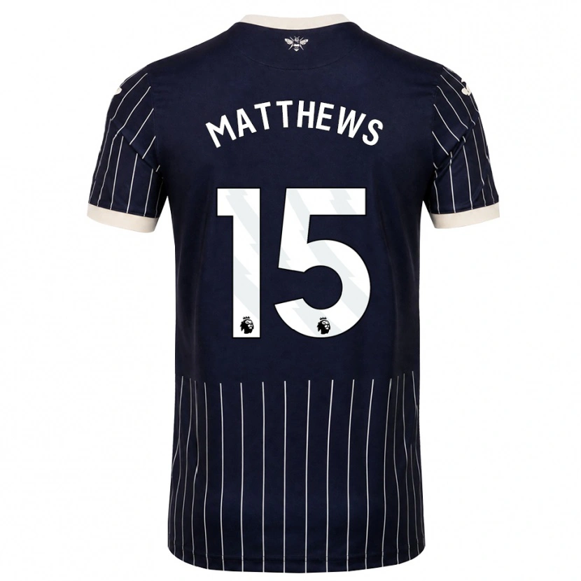 Danxen Homem Camisola Kirsty Matthews #15 Preto Branco Alternativa 2026/27 Camisa Brasil