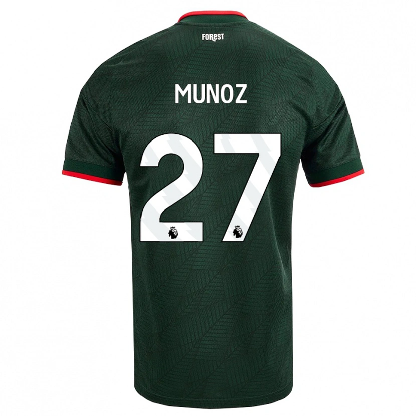 Danxen Homem Camisola Daniel Muñoz #27 Verde Escuro Vermelho Alternativa 2026/27 Camisa Brasil
