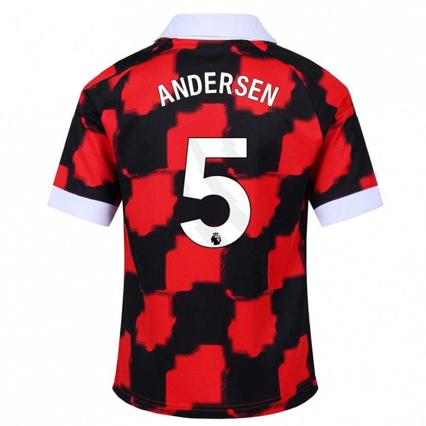 Danxen Homem Camisola Joachim Andersen #5 Vermelho Branco Preto Alternativa 2026/27 Camisa Brasil