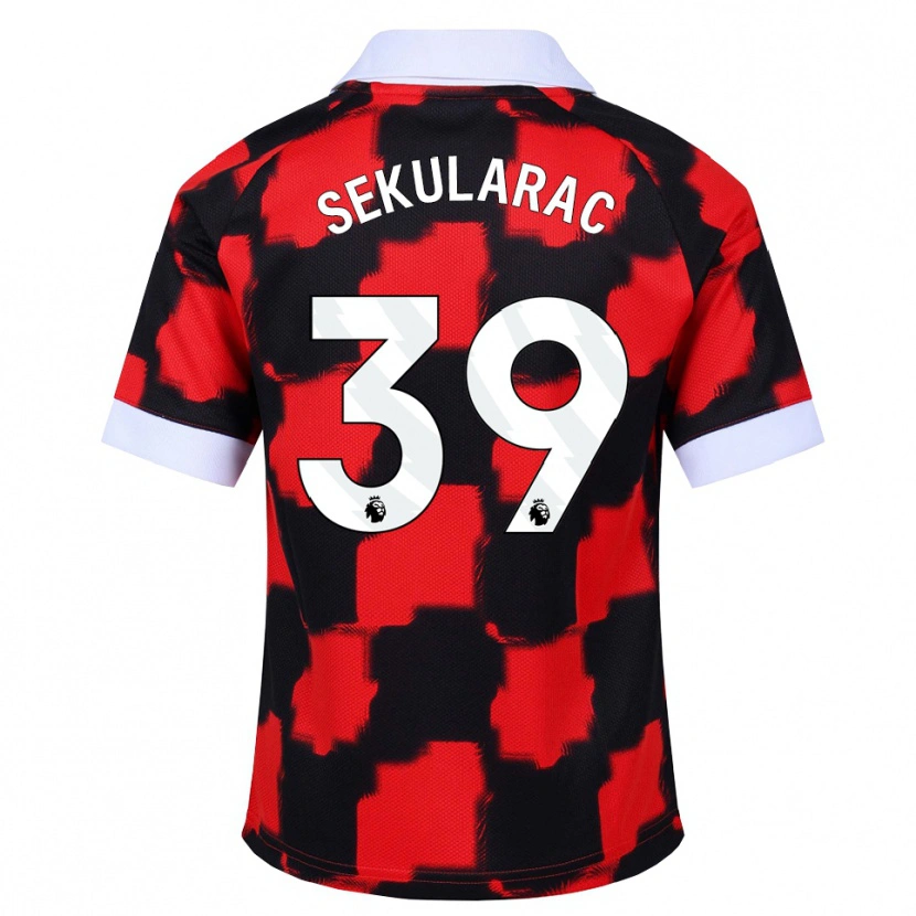 Danxen Homem Camisola Kristian Sekularac #39 Vermelho Branco Preto Alternativa 2026/27 Camisa Brasil