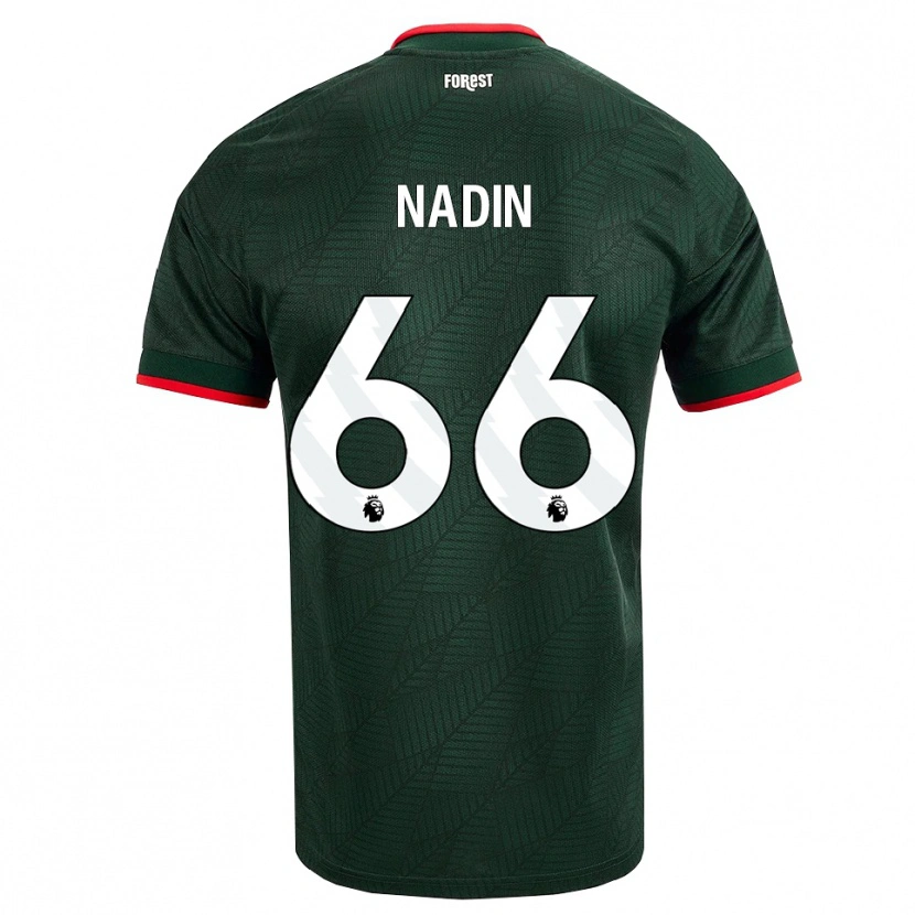 Danxen Homem Camisola Jack Nadin #66 Verde Escuro Vermelho Alternativa 2026/27 Camisa Brasil