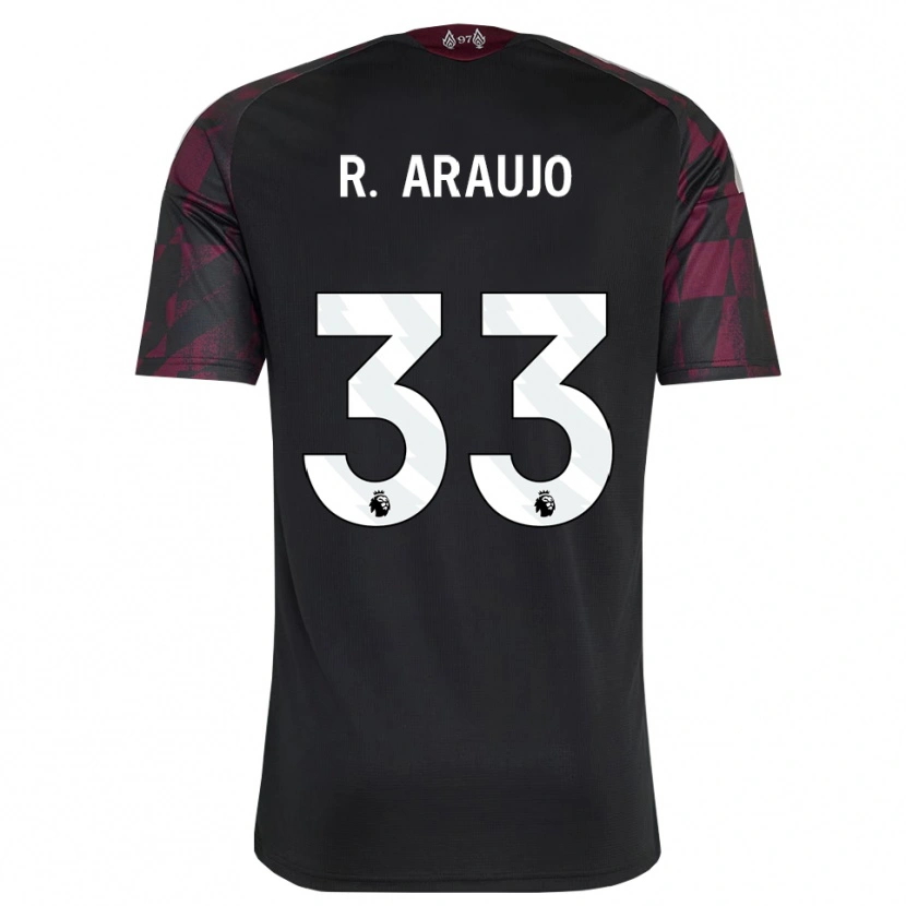 Danxen Homem Camisola Ronald Araujo #33 Preto Branco Roxo Terceiro 2026/27 Camisa Brasil