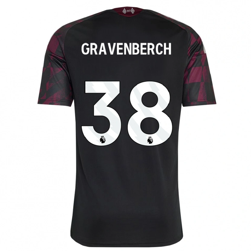 Danxen Homem Camisola Ryan Gravenberch #38 Preto Branco Roxo Terceiro 2026/27 Camisa Brasil