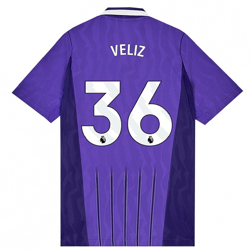 Danxen Homem Camisola Alejo Véliz #36 Roxo Branco Terceiro 2026/27 Camisa Brasil