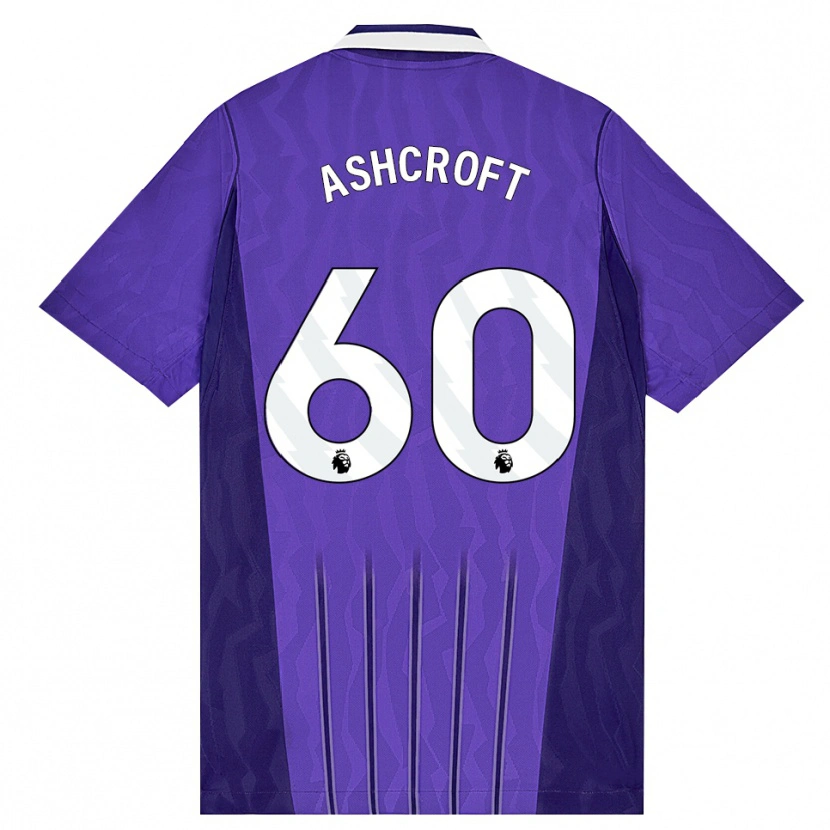 Danxen Homem Camisola Tyrell Ashcroft #60 Roxo Branco Terceiro 2026/27 Camisa Brasil