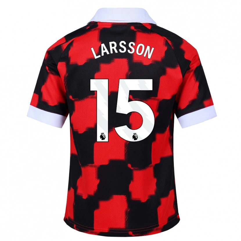 Danxen Homem Camisola Hugo Larsson #15 Vermelho Branco Preto Alternativa 2026/27 Camisa Brasil