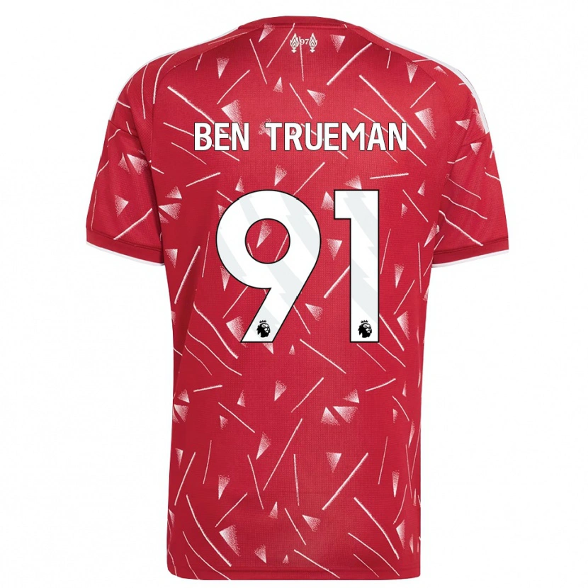Danxen Mulher Camisola Ben Trueman #91 Branco Vermelho Principal 2026/27 Camisa Brasil