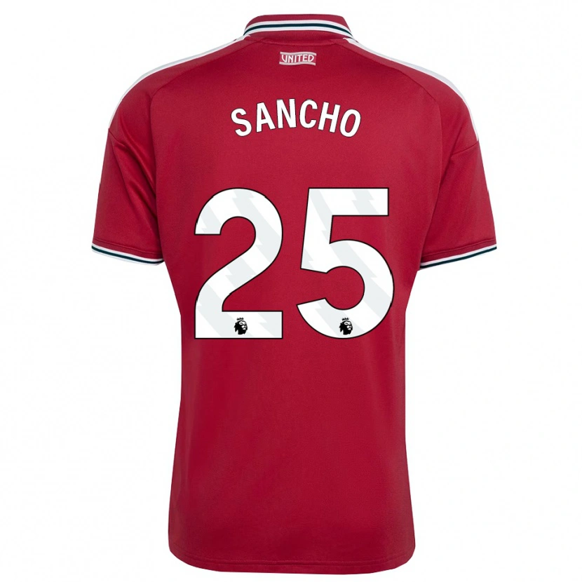 Danxen Mulher Camisola Jadon Sancho #25 Vermelho Amarelo Branco Principal 2026/27 Camisa Brasil