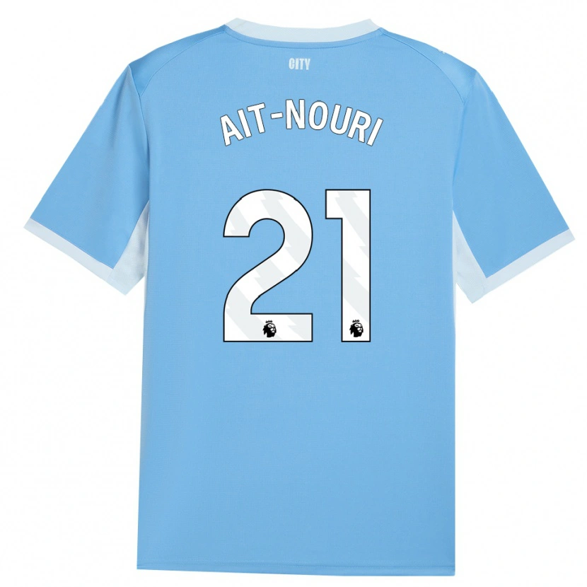 Danxen Mulher Camisola Rayan Aït-Nouri #21 Lightskyblue Branco Principal 2026/27 Camisa Brasil
