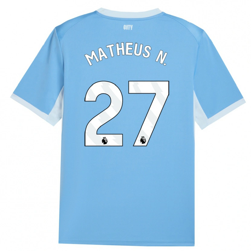 Danxen Mulher Camisola Matheus Nunes #27 Lightskyblue Branco Principal 2026/27 Camisa Brasil