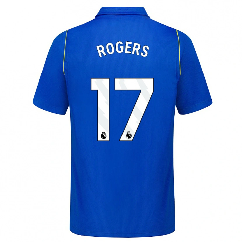 Danxen Mulher Camisola Morgan Rogers #17 Azul Amarelo Principal 2026/27 Camisa Brasil