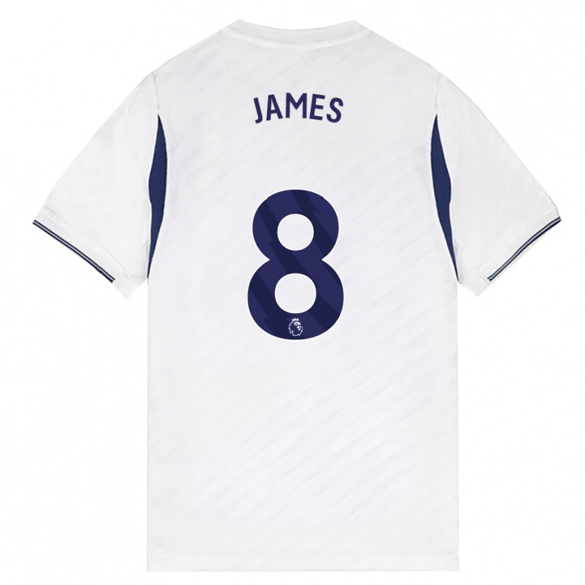 Danxen Mulher Camisola Angharad James #8 Branco Vermelho Roxo Principal 2026/27 Camisa Brasil