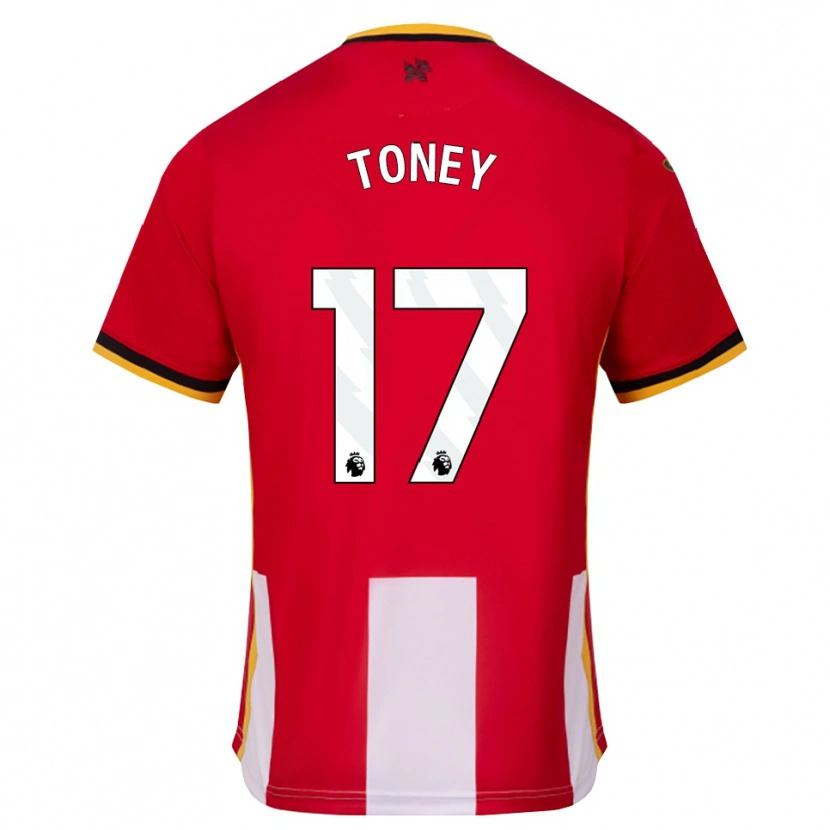 Danxen Mulher Camisola Ivan Toney #17 Amarelo Preto Vermelho Principal 2026/27 Camisa Brasil