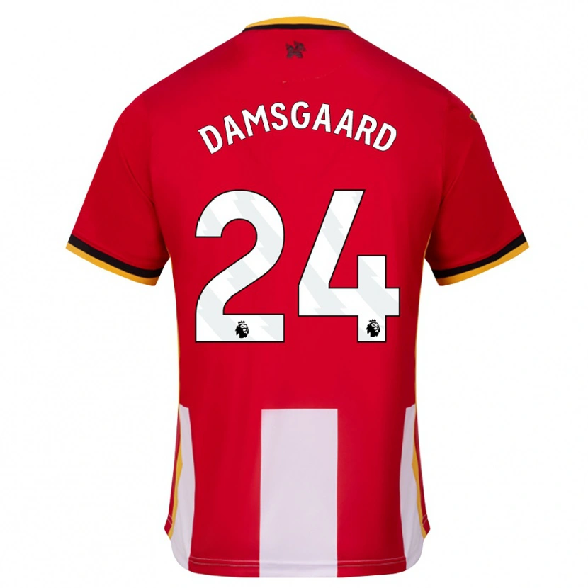 Danxen Mulher Camisola Mikkel Damsgaard #24 Amarelo Preto Vermelho Principal 2026/27 Camisa Brasil