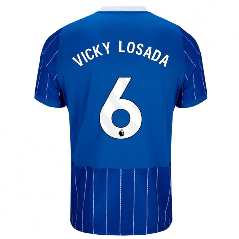 Danxen Mulher Camisola María Victoria Losada Gómez #6 Mediumblue Branco Principal 2026/27 Camisa Brasil