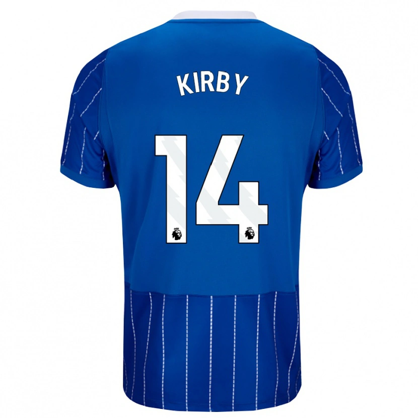 Danxen Mulher Camisola Fran Kirby #14 Mediumblue Branco Principal 2026/27 Camisa Brasil