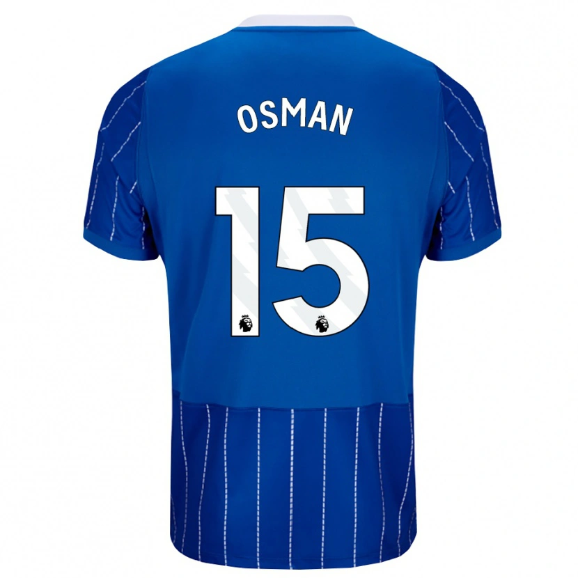 Danxen Mulher Camisola Ibrahim Osman #15 Mediumblue Branco Principal 2026/27 Camisa Brasil