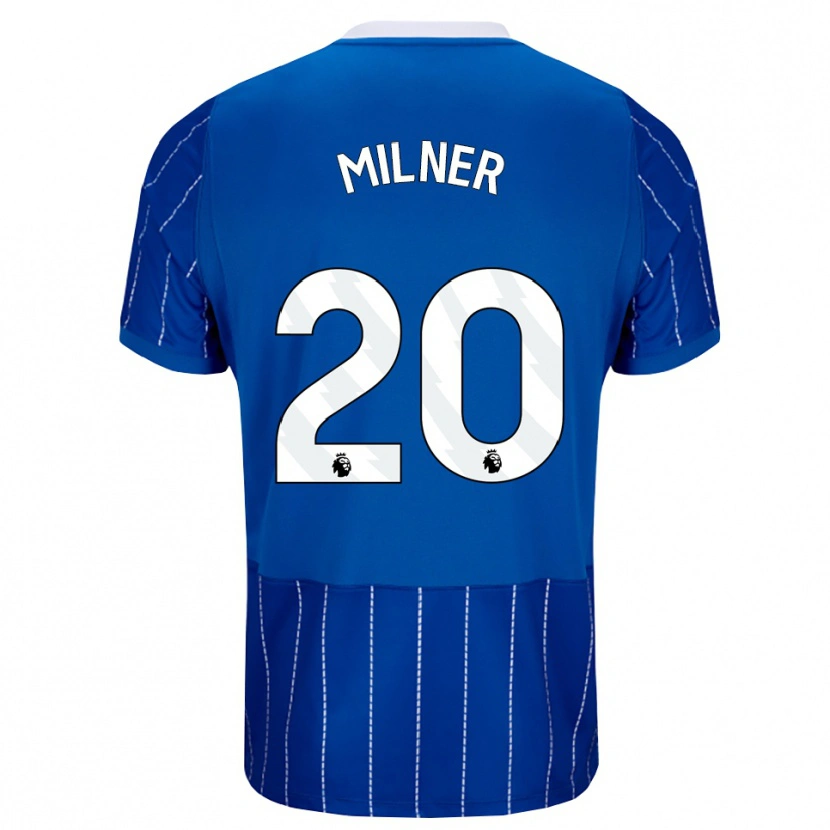 Danxen Mulher Camisola James Milner #20 Mediumblue Branco Principal 2026/27 Camisa Brasil
