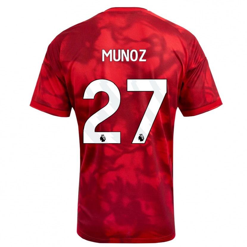 Danxen Mulher Camisola Daniel Muñoz #27 Crimson Branco Principal 2026/27 Camisa Brasil