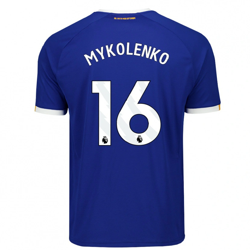 Danxen Mulher Camisola Vitaliy Mykolenko #16 Azul Branco Amarelo Principal 2026/27 Camisa Brasil