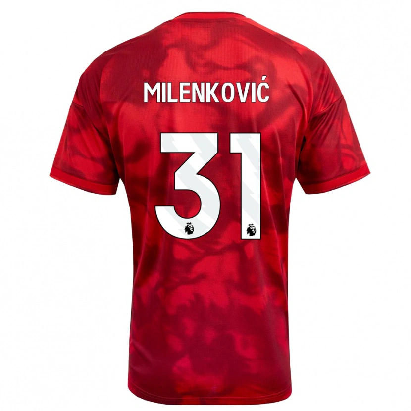 Danxen Mulher Camisola Nikola Milenković #31 Crimson Branco Principal 2026/27 Camisa Brasil