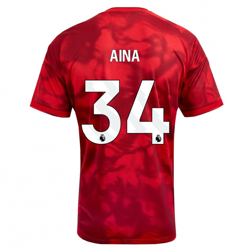 Danxen Mulher Camisola Ola Aina #34 Crimson Branco Principal 2026/27 Camisa Brasil