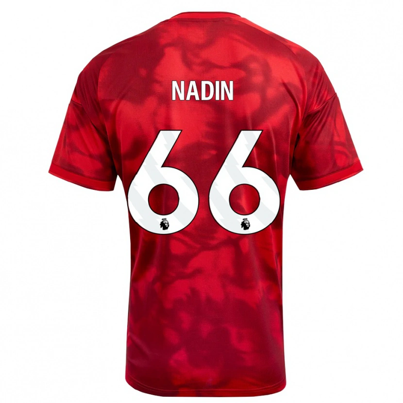 Danxen Mulher Camisola Jack Nadin #66 Crimson Branco Principal 2026/27 Camisa Brasil