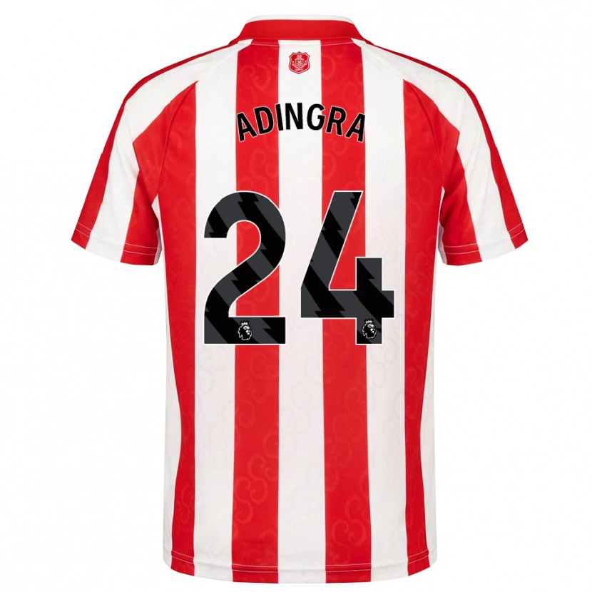 Danxen Mulher Camisola Simon Adingra #24 Vermelho Branco Preto Principal 2026/27 Camisa Brasil