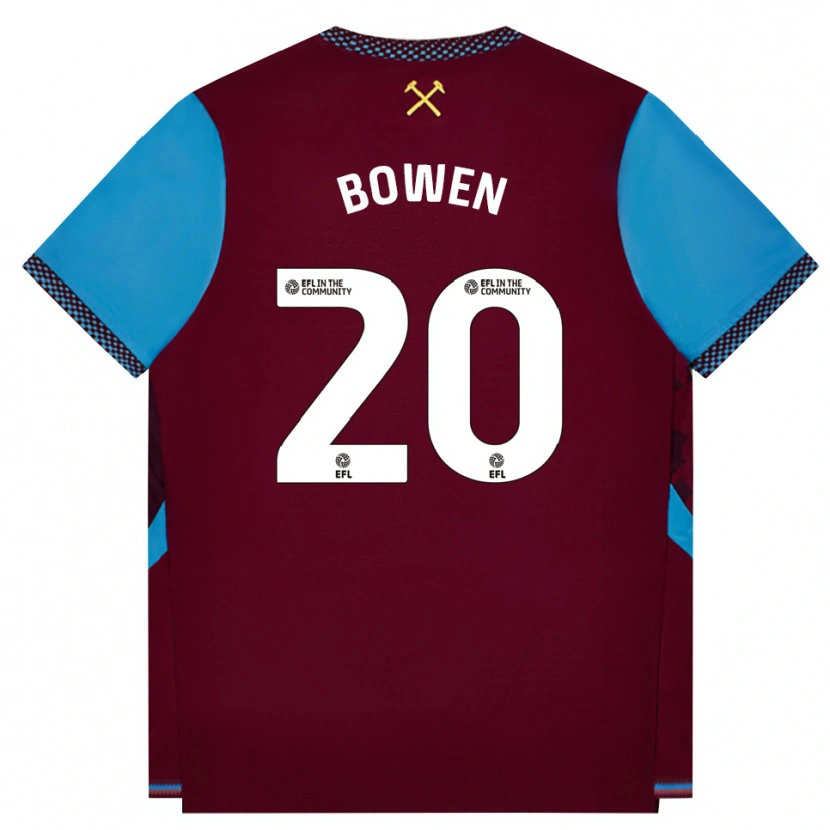 Danxen Mulher Camisola Jarrod Bowen #20 Borgonha Cornflowerblue Principal 2026/27 Camisa Brasil