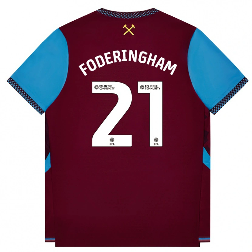Danxen Mulher Camisola Wes Foderingham #21 Borgonha Cornflowerblue Principal 2026/27 Camisa Brasil
