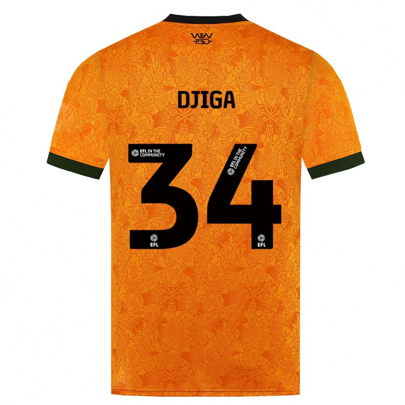 Danxen Mulher Camisola Nasser Djiga #34 Laranja Preto Principal 2026/27 Camisa Brasil